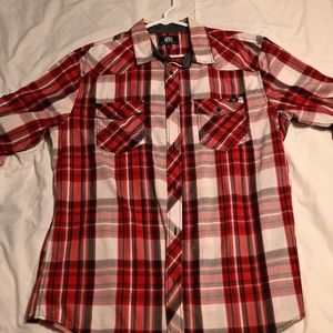 Rock & Republic Red/White Button-Down Shirt